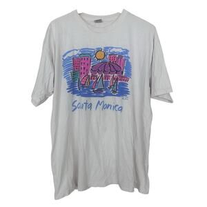 Vintage Single Stitch Tropical Threads Santa Monica T Shirt Sz XL